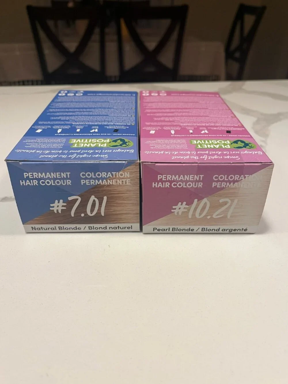 2 Oiamiga Permanent Vegan Hair Color Dye - Natural 7.01 / Pearl 10.21 Blonde Box